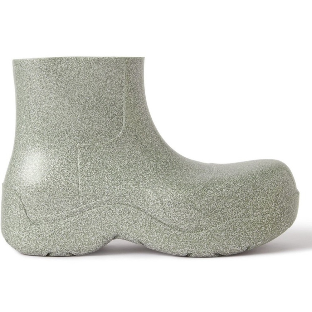 Bottega Veneta Puddle Glittered Rubber Boots Silver Men’s Size EU 40/US 7